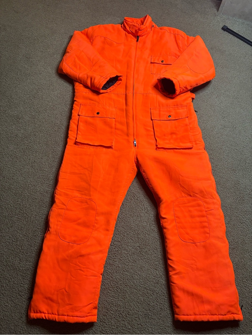 Insulated Orange Men  Zip-Front Work Jumpsuit